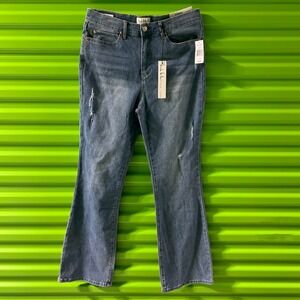 Nicole Miller New York SOHO High Rise Bootcut Jeans Light Blue Distressed